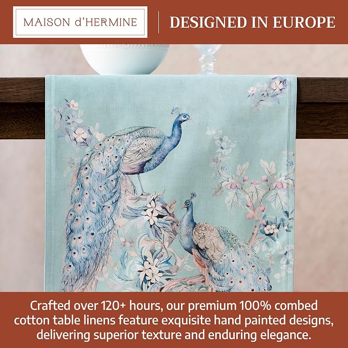 Maison d' Hermine Table Runner 100% Combed Cotton 14.5"x108" | Table Runners - Image 3