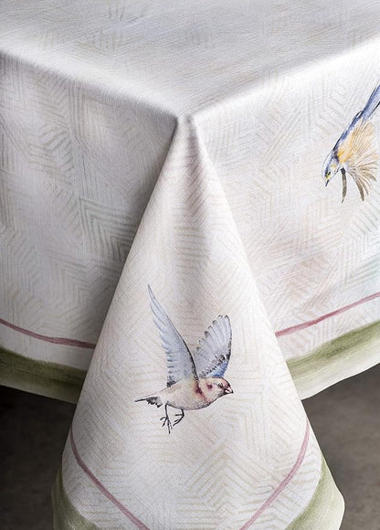 Maison d' Hermine Table Cloth Rectangle Table 100% Cotton 60 x 120 Inches Tablecloth Reusable Decorative for Dining Room Farmhouse Home Valentines Day Decorations Spring Summer - Flying Birds