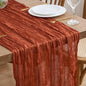 Asee'm Terracotta Fall Cheesecloth Table Runner 10FT Boho Burnt Orange | Rustic by Aseem