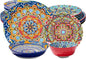 Plates and Bowls Set, Service for 4, 16 Pieces Ceramic Dinnerware Set, by Romatlink