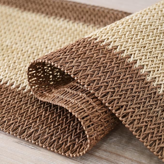 Artoid Mode Coffee Farmhouse Rustic Paper Braided Table Runner, Seasonal - Image 6