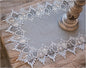 Lace Runner Earth Tone Silver Lace on Silver Fabric Table Runners, Dresser Scarf by LinensArtandThings