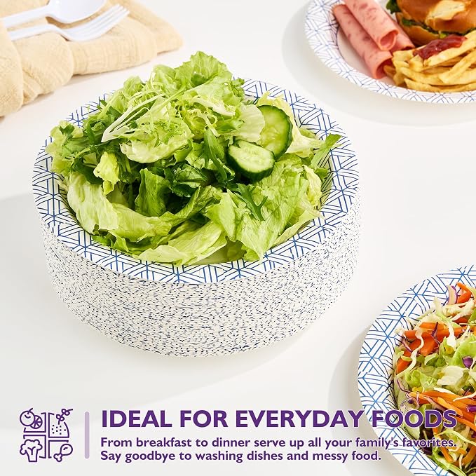Disposable Paper Plates 8.5 Inch 300 Count | Soak Proof and Cut Resistant Heavy - Image 4