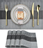 SLKQG Placemats Set of 4 - Washable Easy Clean Vinyl Placemats - Heat Resistant PVC Place Mats for Dining Table - (Black and Gray, 4)