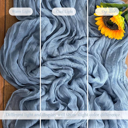 6Pack Dusty Blue Cheesecloth Table Runners 17x108inch Sheer Table Runner | - Image 6