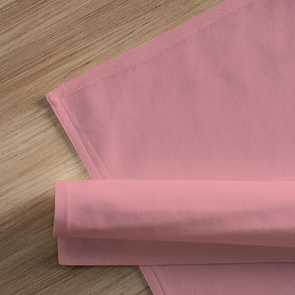 Calicot Placemats Set of 6 100% Cotton Washable Cloth Place Mats, Reusable Table Mats for Spring/Summer & Thanksgiving Christmas Decorations Kitchen Dining Party Wedding (Dusty Rose, 13" x 19")