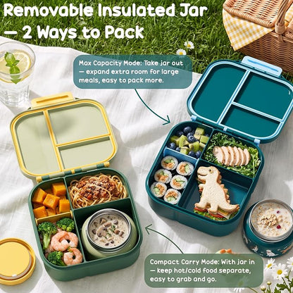 Fimibuke Kids Bento Lunch Box w/Insulated Water Bottle, Lunch Bag & Thermo | - Image 7