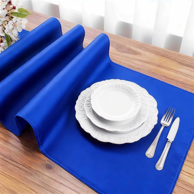 FOLINS&HOME Royal Blue Waterproof Decorative Table Runner 36 Inches Long | - Image 3