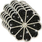 Washable Waterproof Diamond Circle Placemats for Round Tablescape Decor for Dinner and Kitchen Bling Placemats for Weddings & Special Events (Black)-6PCS