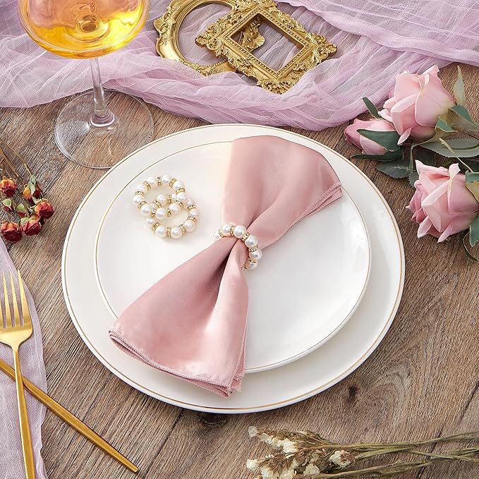 APTWOW Pearl Gold Napkin Rings Set of 100 - Image 4