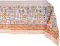 ATOSII Clover Yellow 100% Cotton Square Fall Tablecloth, Handblock Floral Print Linen Table Cloth for Kitchen Dining I Parties, Weddings, Outdoors, Christmas, Thanksgiving Fall Decor 60 X 60 Inches