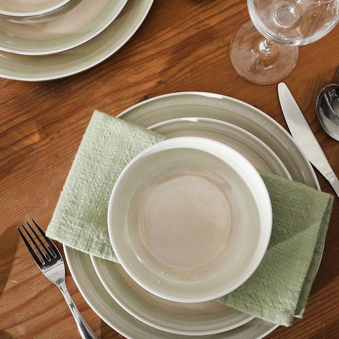 Gibson Elite Island Bay 12-Piece New Bone China Dinnerware Set Service - Image 6
