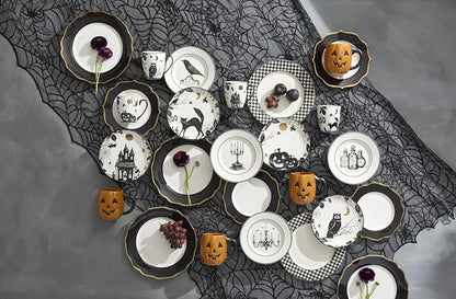 Lenox Dinnerware Set, Gingham Black Dinner Plates, Service - Image 5