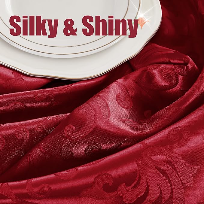 RUDONG M Satin Table Runners, 12 x 108 Inch, 2 Pack | Long Silky Damask - Image 5