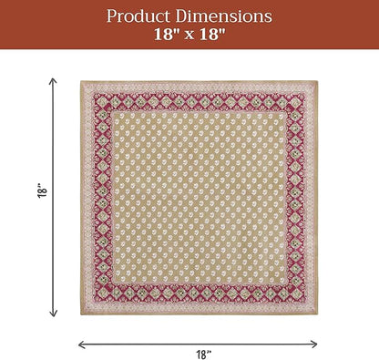 Maison d' Hermine Cloth Napkins Set of 4 100% Cotton Everyday Reusable Square Napkins Cloth Washable Dinner Party Wedding Restaurant Valentines Day Decorations Spring/Summer (Manosque, 18" x 18")