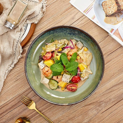 Transmutation Glaze Serving Pasta Bowl, 10 inch Ceramic Wide Salad Bowls - Image 8