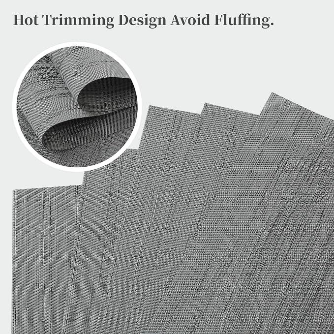 Leetaltree Grey Placemats, Heat Resistant Non-Slip Place mats - Image 4