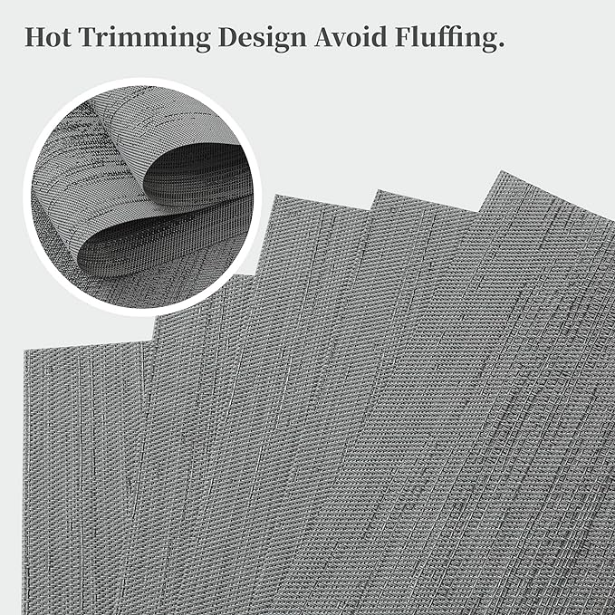 Leetaltree Grey Placemats, Heat Resistant Non-Slip Place mats - Image 4