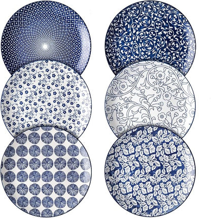 Selamica 8 inch Porcelain Dinner Plates, Large Size Serving Plate by Selamica