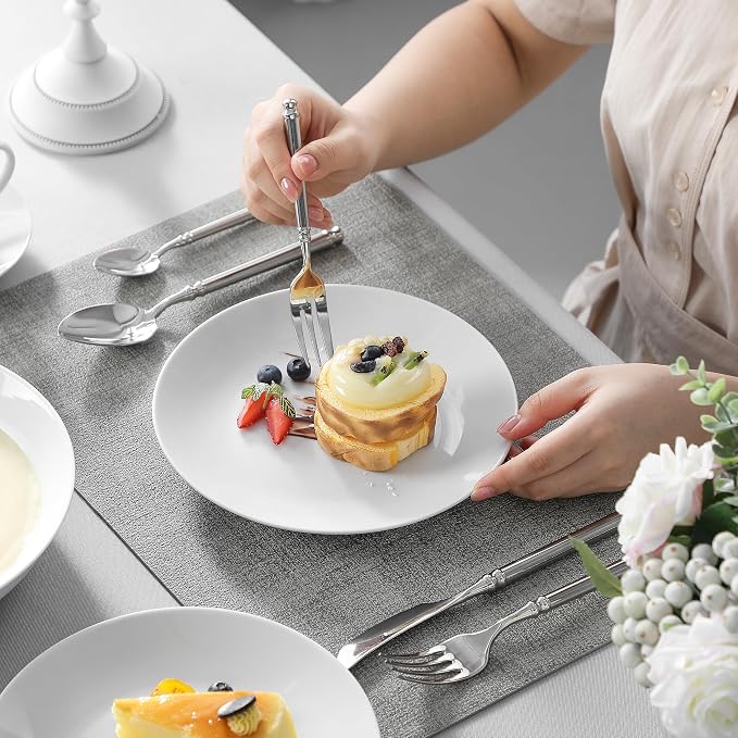 MALACASA 30-Piece Porcelain Dinnerware Set, Microwave & Dishwasher Safe - Image 5