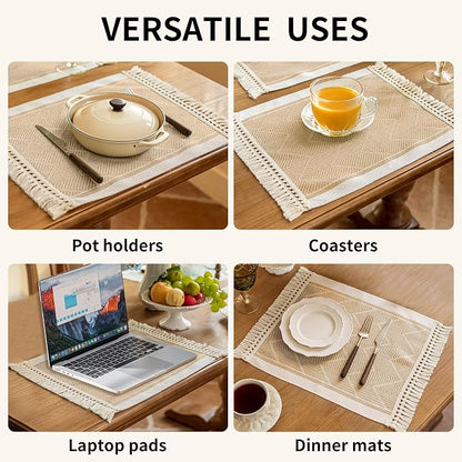 Coffee Geometric Linen Table Runner - Image 6