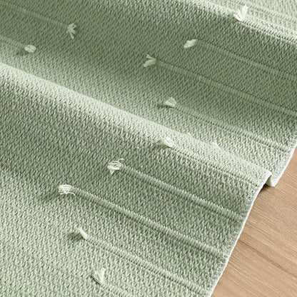 Artoid Mode Sage Green Farmhouse Rustic Cotton Woven Table Runner, Seasonal - Image 7