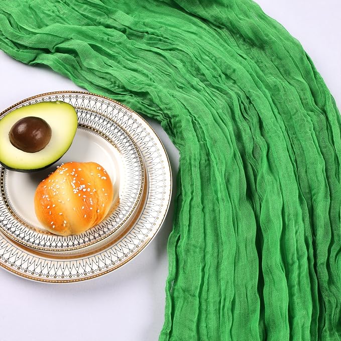 6 Pack 10Ft Green Cheesecloth Table Runner 23 x 120 Inch | Gauze Rustic Boho - Image 5