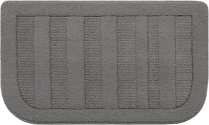 BEQHAUSE 24x40 Inch Kitchen Rug Mat Durable Kitchen Rugs Non-Slip Washable Absorbent Kitchen Mats for Floor Dirt-Resistant Semicircular Kitchen Mat (Grey)