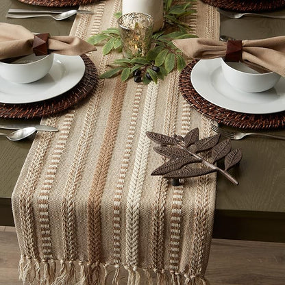 DII Farmhouse Braided Stripe Table Runner Collection - Image 7