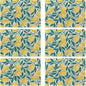 Placemats Set of 6 Lemon Leaf Place Mats Washable Kitchen Dining Linen Table Mats Stain Heat, for Home Party Indoor 12x18 in