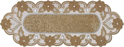 Elegant 36" Gold Beaded Table Runner – Handmade Decorative Beads Runner by byHomeDecorativeProduct