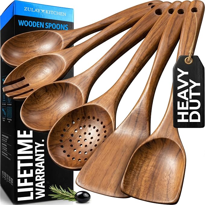 Zulay Kitchen 6 Piece Wooden Spoons by ZulayKitchen