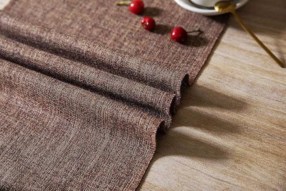 Brown Table Runners 108 Inches Long, Burlap Linen Style Rustic Farmhouse Table - Image 5
