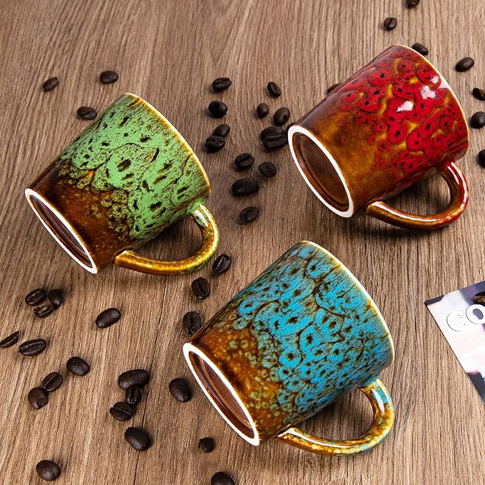 4.2 oz Espresso Cups Set of 2, Ceramic Coffee Mugs Demitasse Cups | Small - Image 7