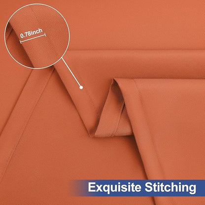 homing 2 Pack Rectangle Table Cloth, Elastic Fitted Fabric Tablecloth Fits for 6 Foot Folding Tables, Washable Table Cover for Picnic, Camping, Indoor & Outdoor (Rust, 30" x 72")