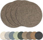 13" Round Placemats Set of 4, Reversible Faux Leather Heat Resistant Table Mats, Waterproof Oilproof Wipeable Table Protective Placemats for Vinyl, Washable for Indoor & Outdoor Use (4, Dark Coffee)