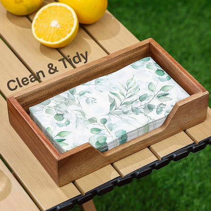 Guest Towel Napkin Holder, Disposable Hand Towel Holder | Wooden Guest Towel - Image 4
