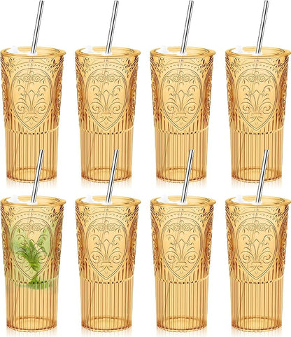 8 Set 20oz Vintage Plastic Tumbler by Unknown