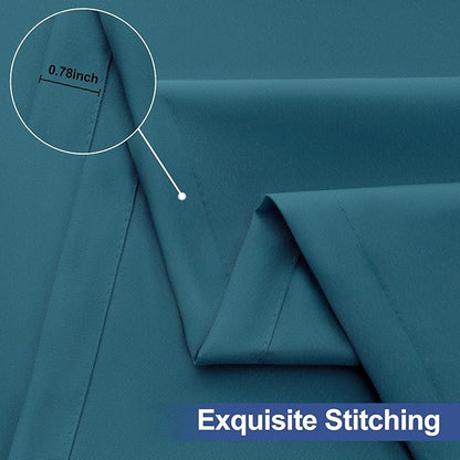 homing 2 Pack Rectangle Table Cloth, Elastic Fitted Fabric Tablecloth Fits for 6 Foot Folding Tables, Washable Table Cover for Picnic, Camping, Indoor & Outdoor (Peacock Blue, 30" x 72")