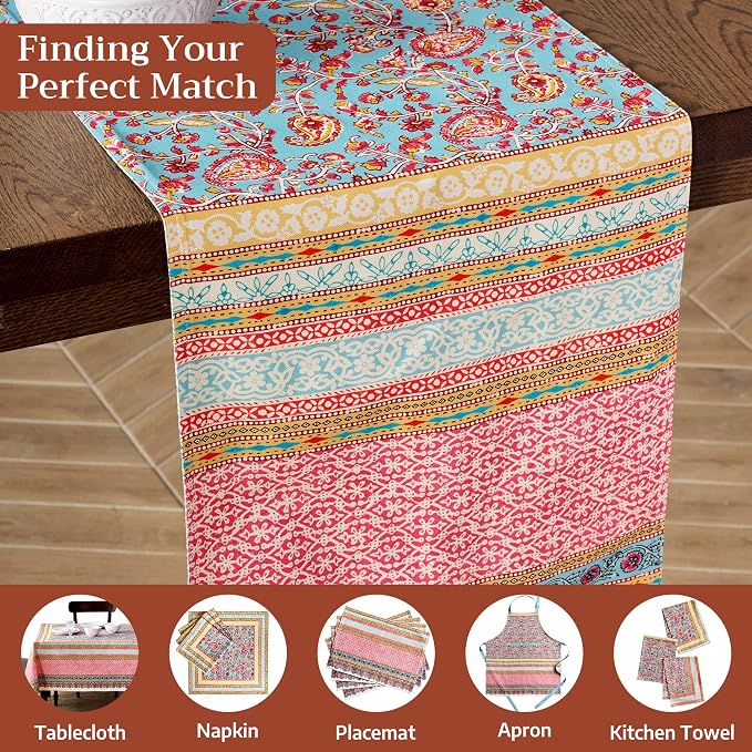 Maison d' Hermine Table Runner 100% Combed Cotton 14.5"x108" | Table Runners - Image 7