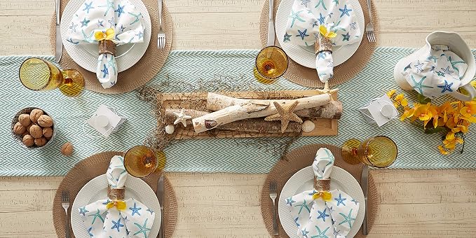 DII Woven Basic Tabletop Collection Chevron Table Runner - Image 5