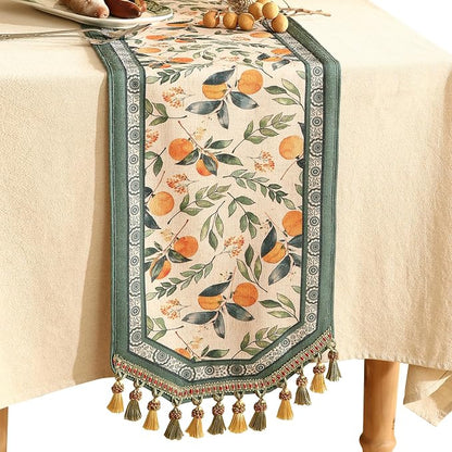 Patdrea Designer Vintage French Linen Table Runner, Thanksgiving Dining Table by patdrea