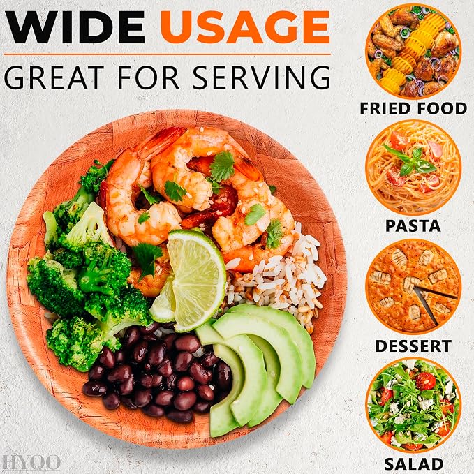 HYQO Wooden Salad Bowls Set of 6, Lightweight & Sturdy, 7.9 In | Wooden Bowls - Image 4