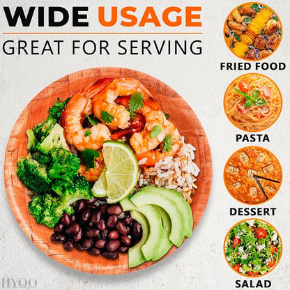 HYQO Wooden Salad Bowls Set of 6, Lightweight & Sturdy, 7.9 In | Wooden Bowls - Image 4