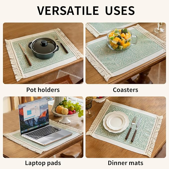 14x18 Damask Placemats Waterproof French Vintage Table Mats | Tired of messy - Image 6