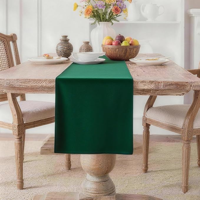 MEANMOY Green Table Runner 60 Inches Long Waterproof Washable Table Runners | by MEANMOY