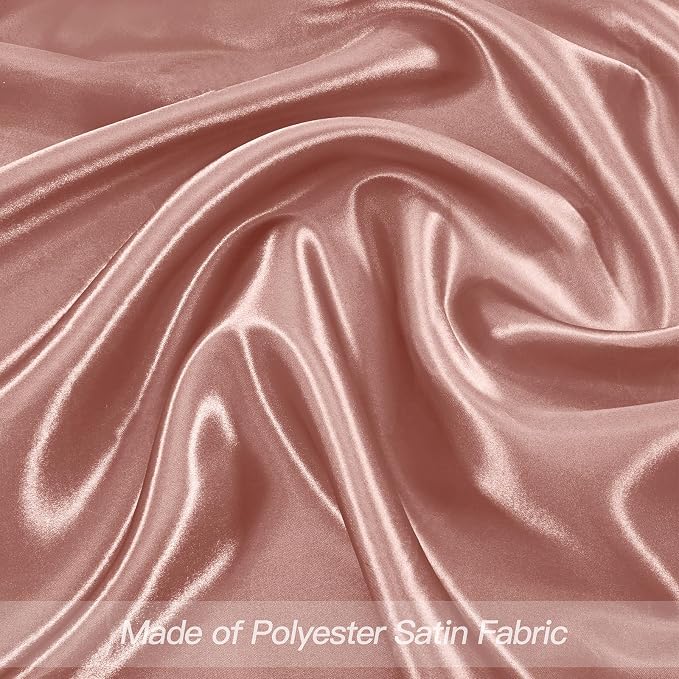 P Pothuiny 50 Pcs Rose Gold Satin Napkins 17 x 17 Inch, Satin Cloth Napkins | - Image 4