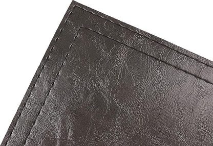 Waterproof PU Placemats, Faux Leather Dinging Table Mat, Set of 4, Easy to Wipe Off Scrub Vinyl Mat, Heat & Stain Resistant for Office Conference Table, Home Decor G Graphite Grey