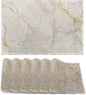 Placemats Set of 6,White Gold Marble Table Mats, Washable Linen Table Mats,Non-Slip Heat Resistant Placemats for Party Kitchen Dining Indoor Outdoor 12"x18"
