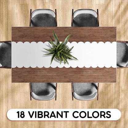 White Scallop Table Runner, Disposable Plastic, 5 Pack - Image 5